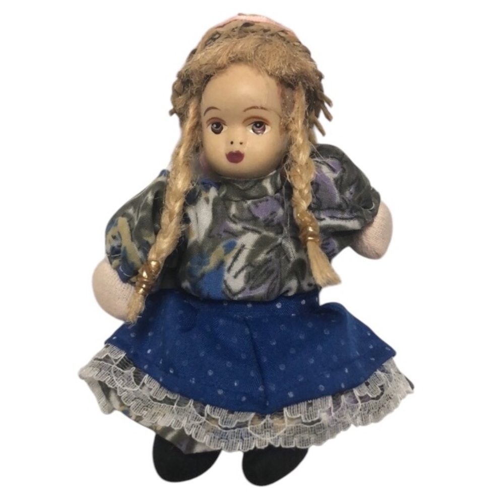 Vintage 3” Girl Porcelain Faced Doll